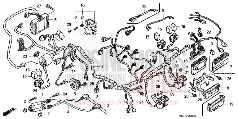 WIRE HARNESS for Silver Wing DELTA BLUE METALLIC (PB358) from 2006